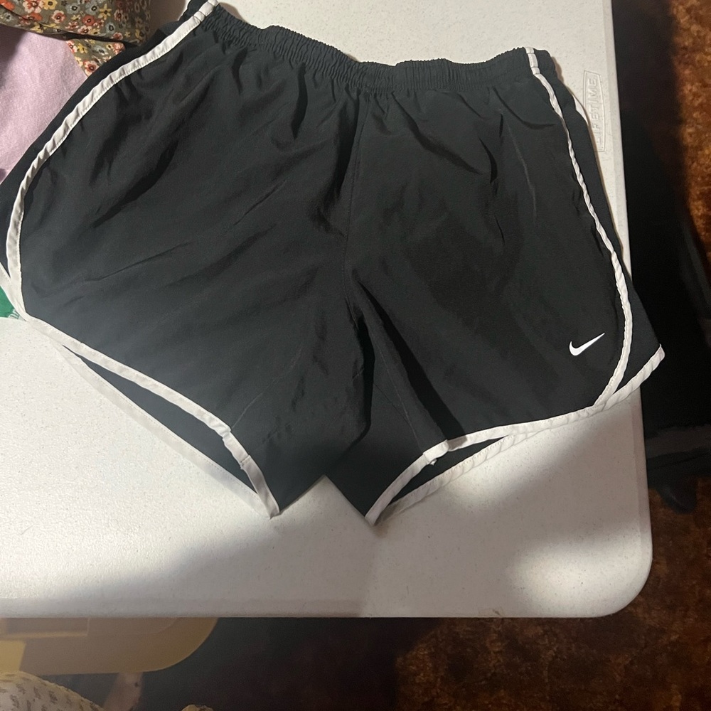 Nike Women's Black Athletic Shorts with White Trim